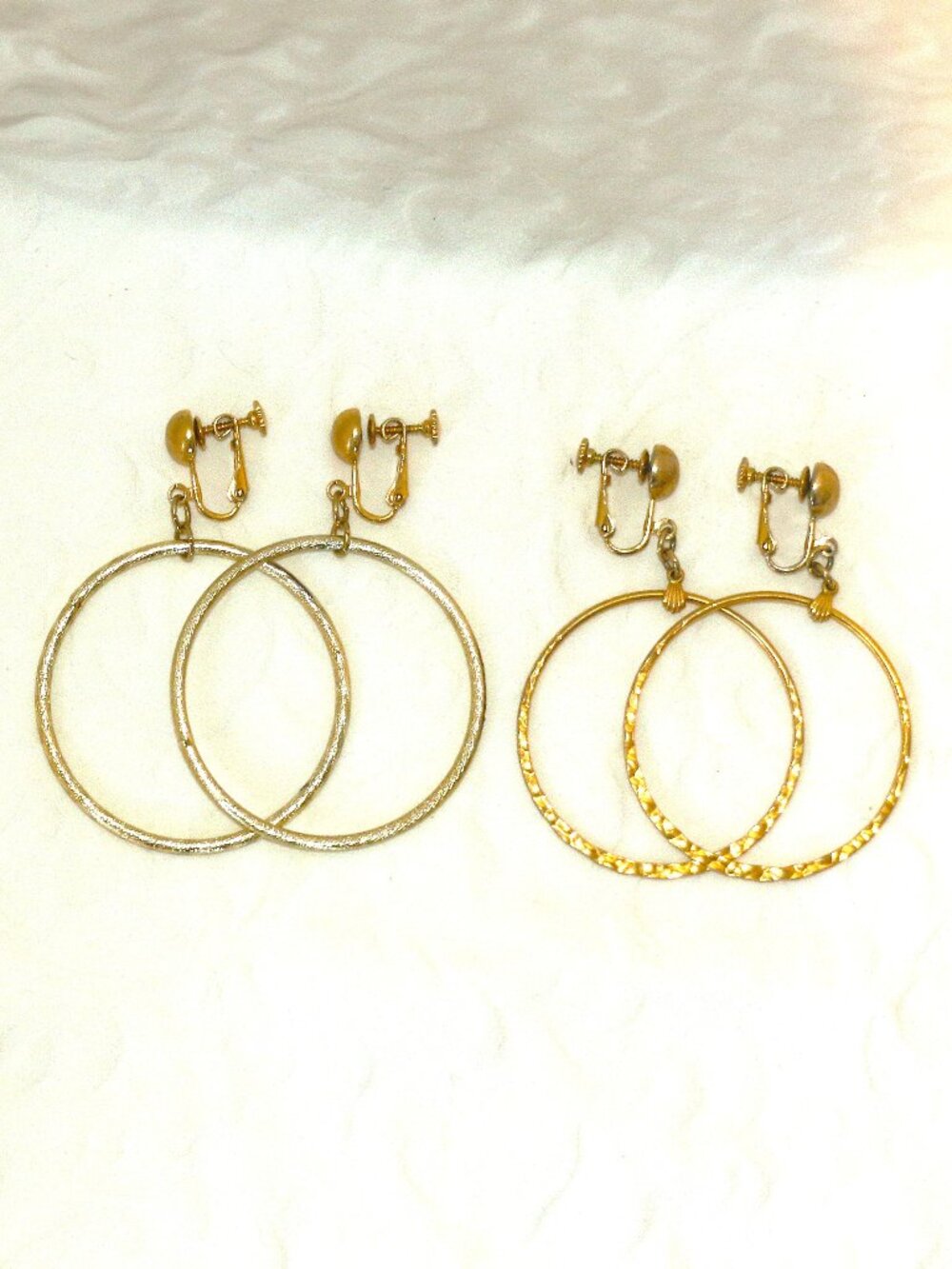 2 Pairs of Vintage Hoop Drop Earrings by Hobe